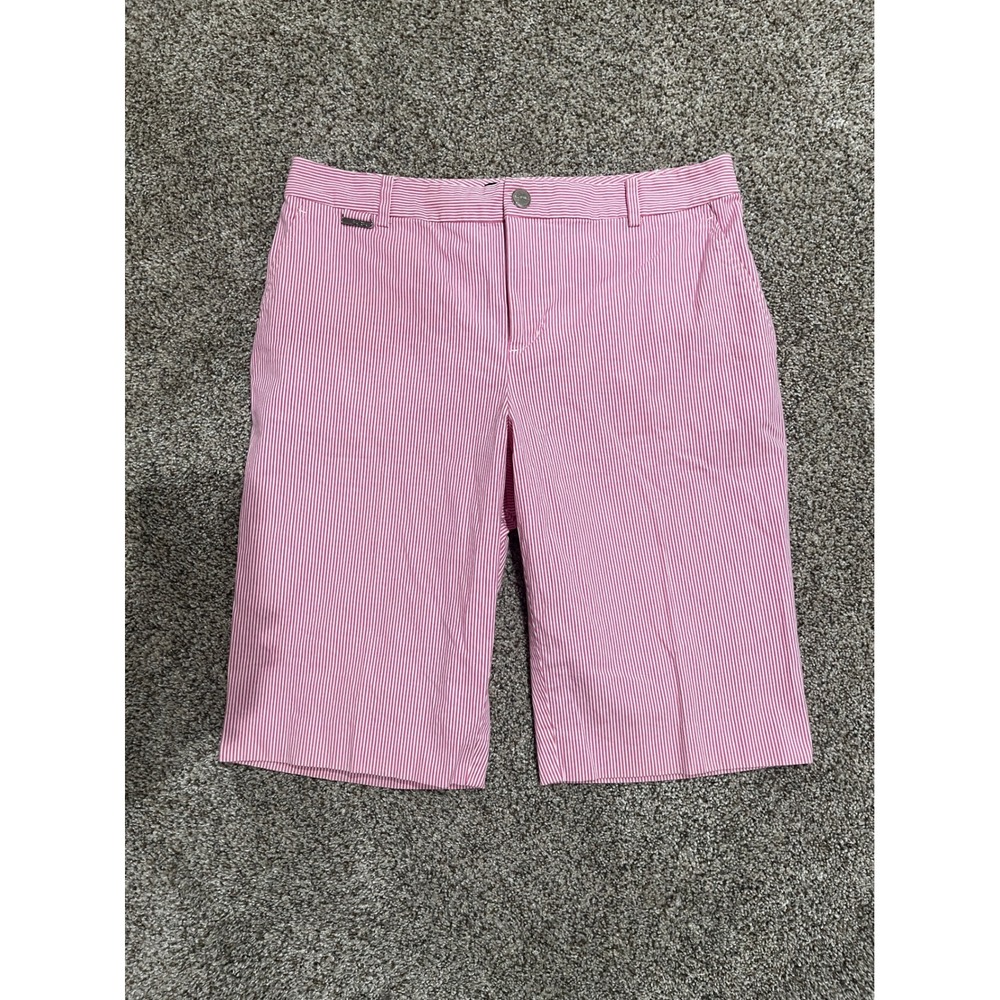 Lauren Active Ralph Lauren Pink‎ White Striped Shorts Womens 6 Seersucker Style